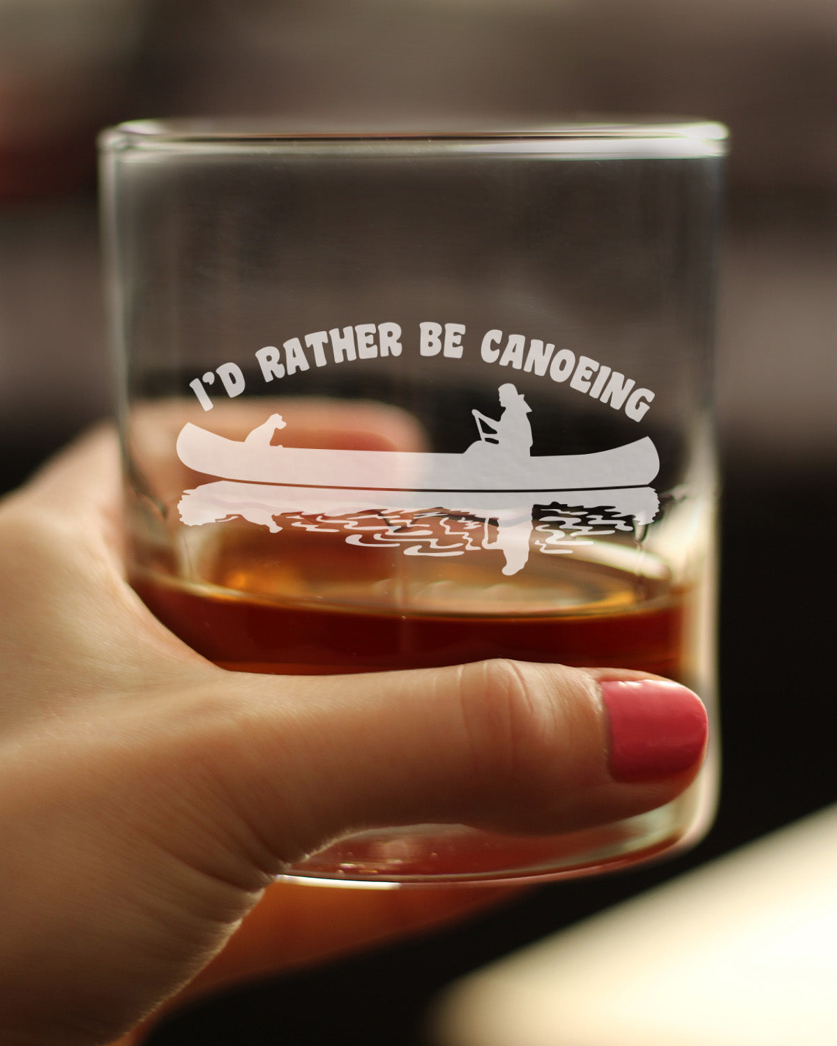 Rather Be Canoeing Whiskey Glass