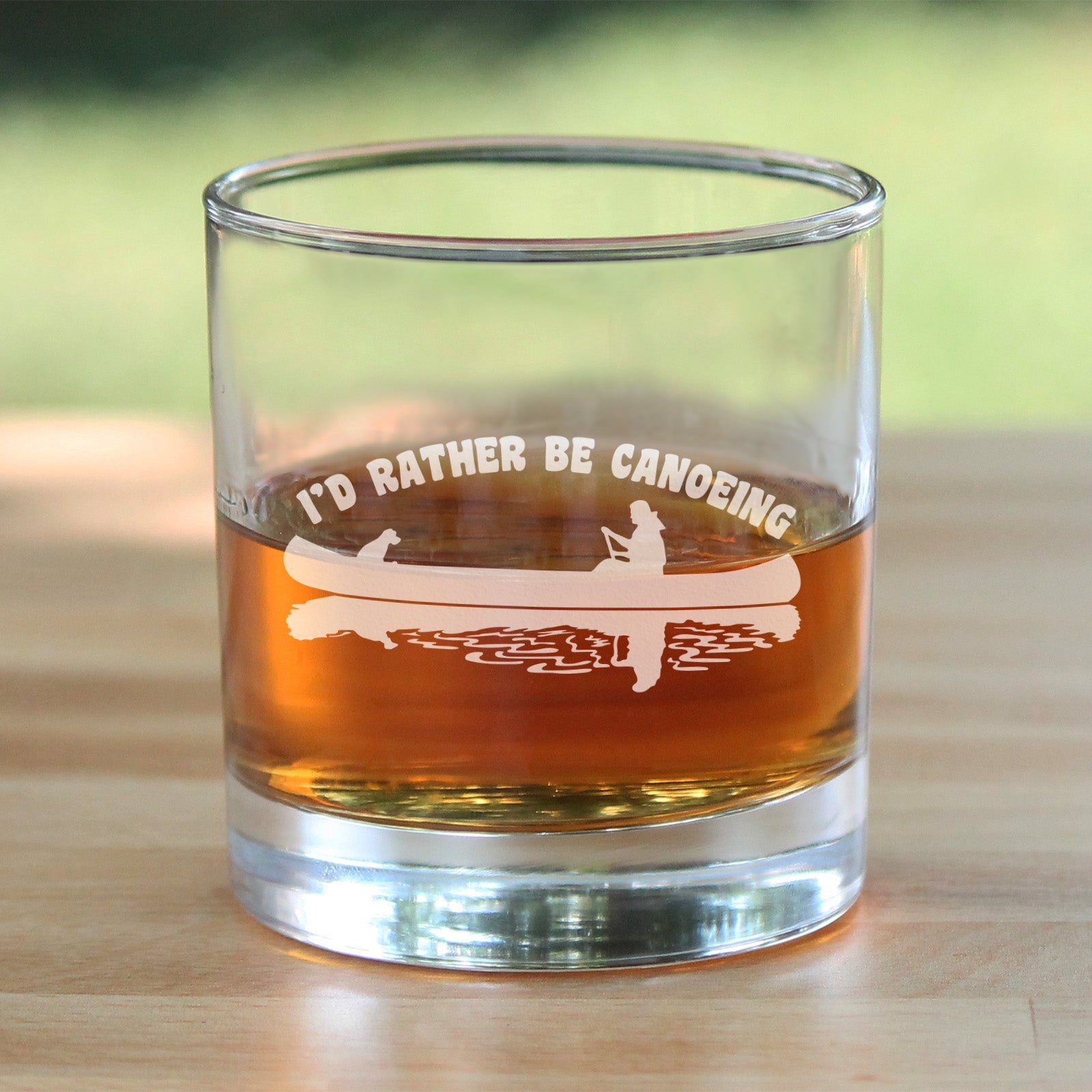 Rather Be Canoeing Whiskey Glass