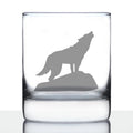 Wolf Silhouette Whiskey Rocks Glass