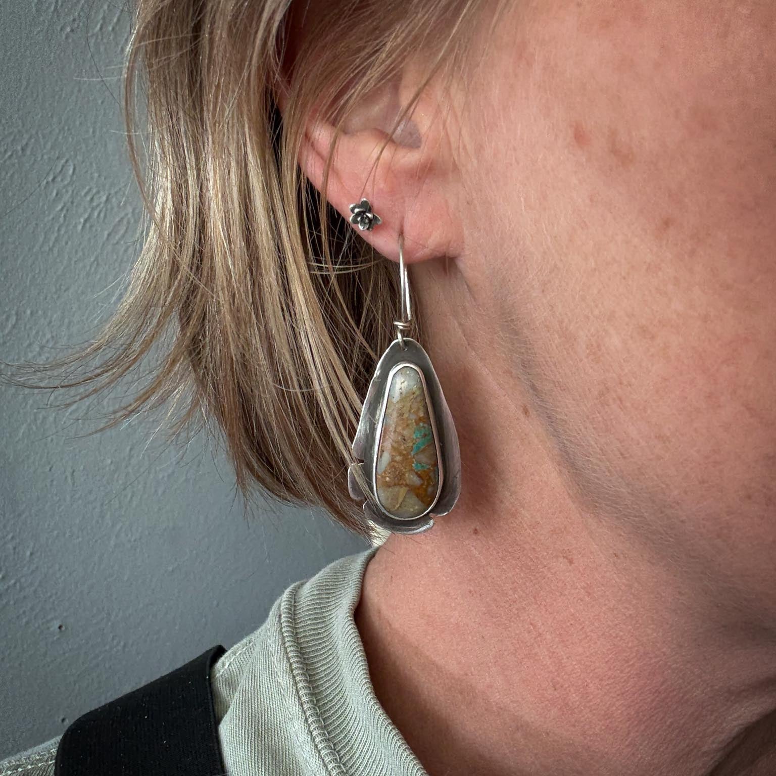 Royston Turquoise Hand-Cut Earrings