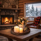 Meegan Mountain Rugged Round Wood Candle Tray