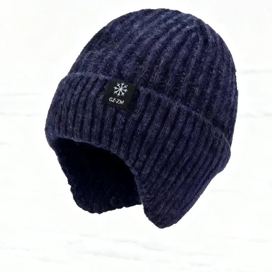 Faux Fur Ear Flap Knit Hat