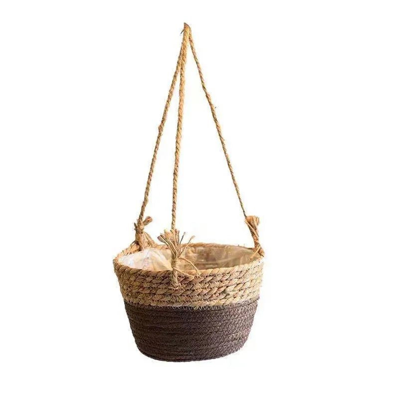 Woven Jute Hanging Planter Basket