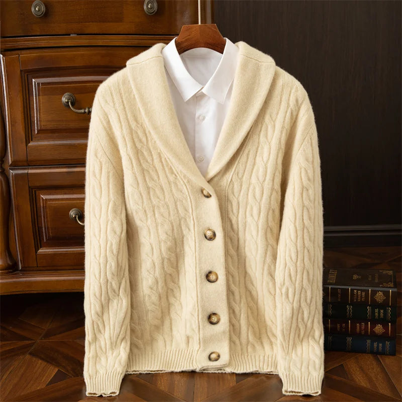 Men's Cable-Knit Cashmere Cardigan