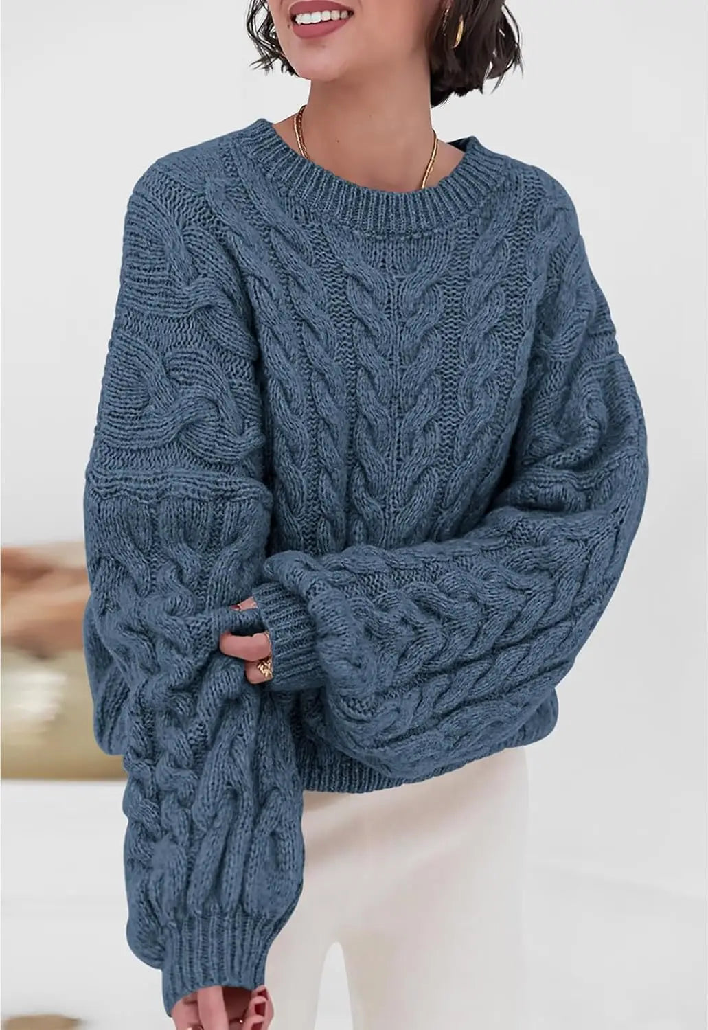Women's Cable-Knit Pullover Sweater