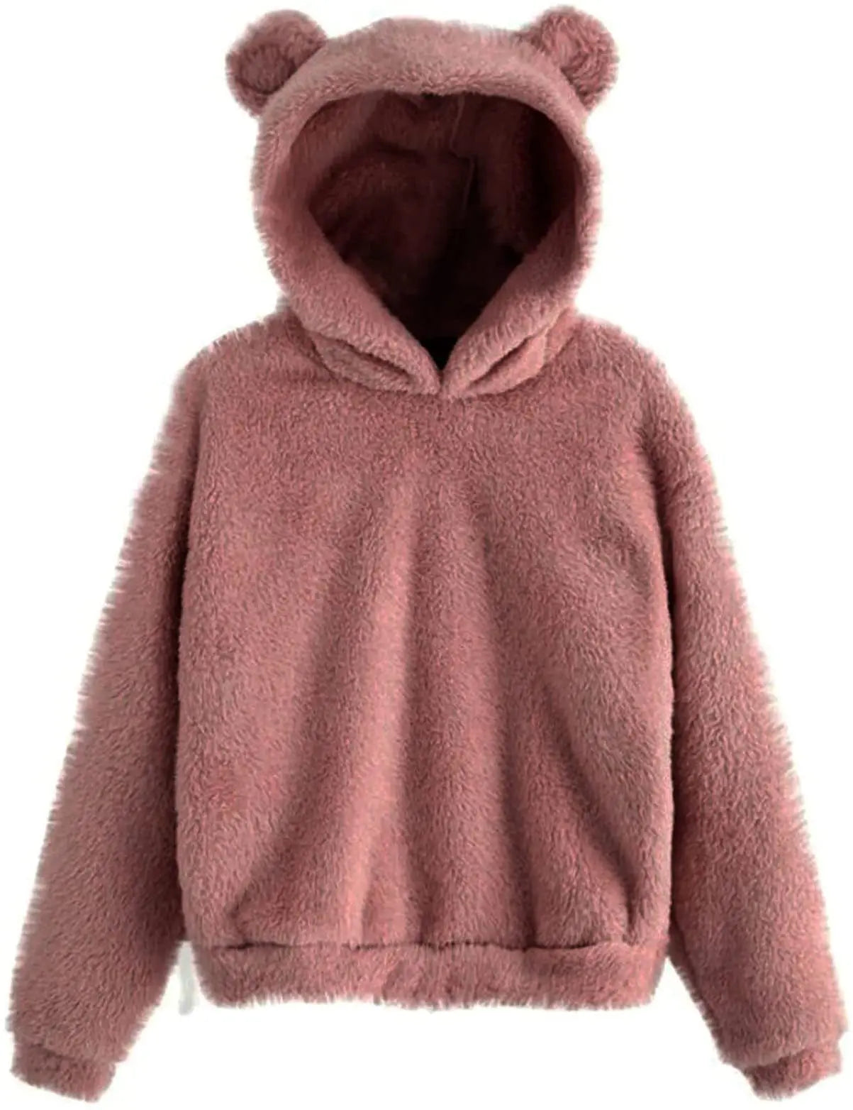 Women's Fuzzy Bear Ear Hoodie