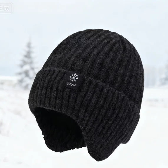 Faux Fur Ear Flap Knit Hat