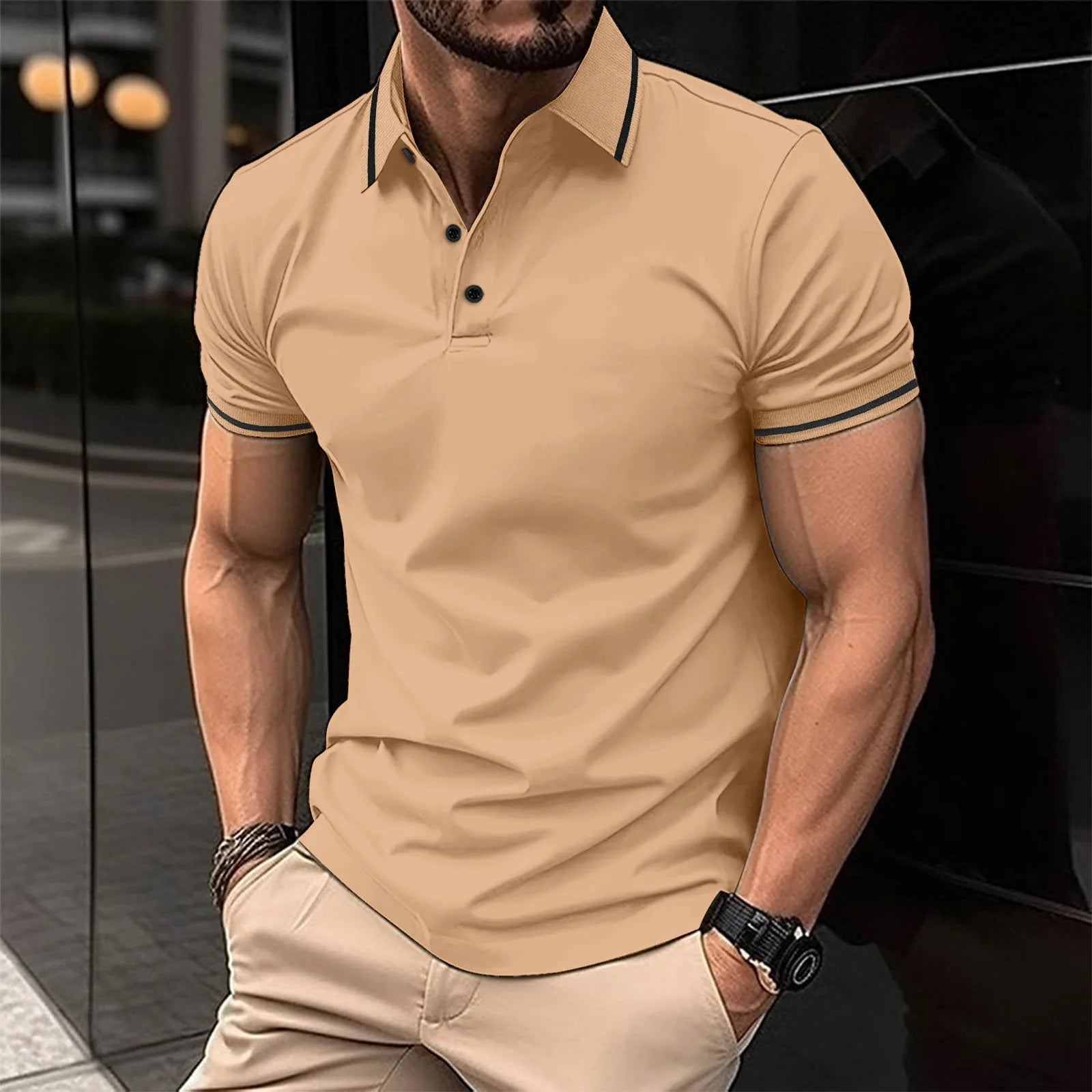 Men's Contrast Trim Polo Shirt