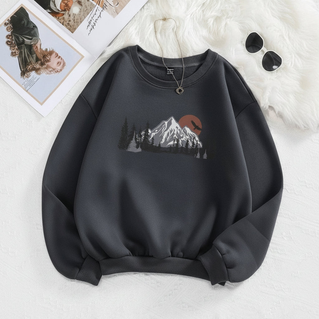 Women's Mountain Print Sweatshirt