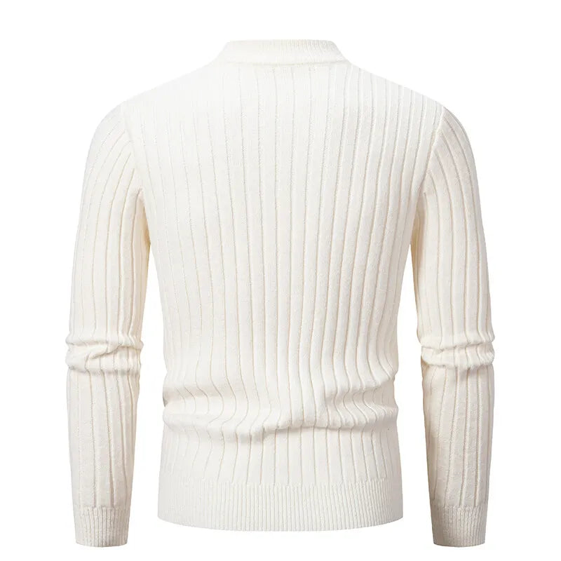 Men's Mock Neck Cable Knit Pullover Sweater
