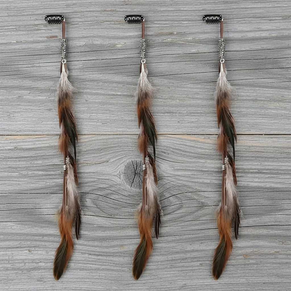 Western Feather Fringe Barrettes