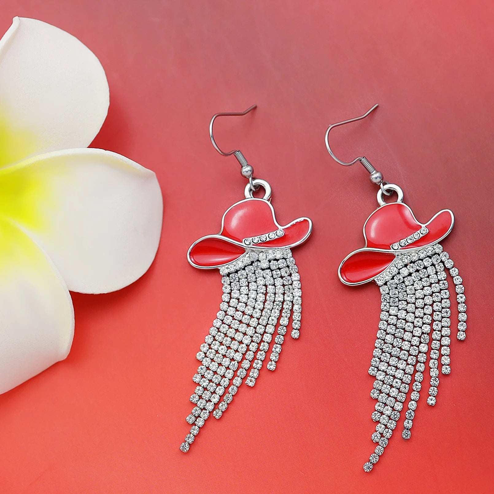 Cowgirl Hat Fringe Earrings