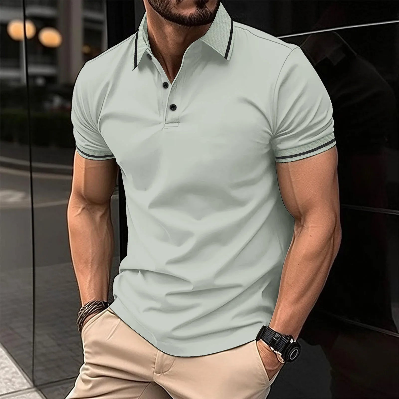 Men's Contrast Trim Polo Shirt
