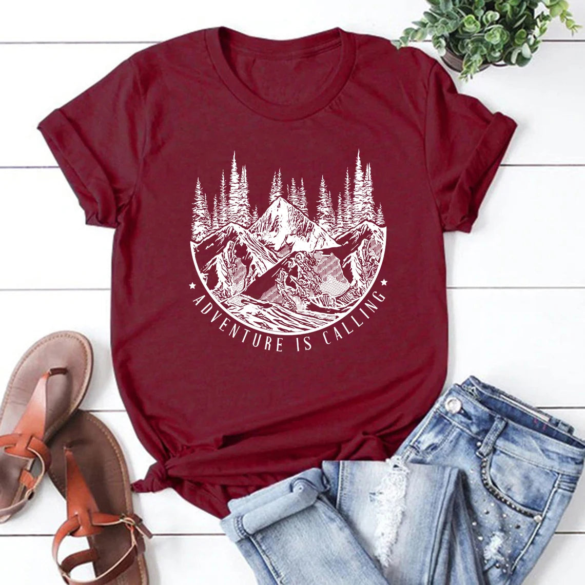 Adventure Is Calling Mountain Graphic Tee