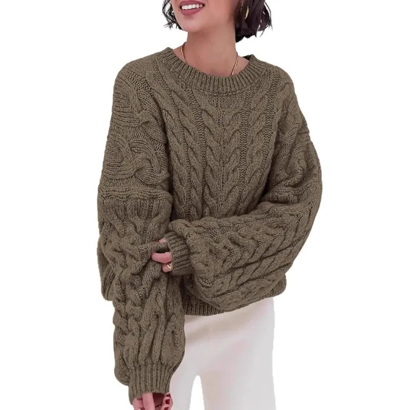 Women's Cable-Knit Pullover Sweater