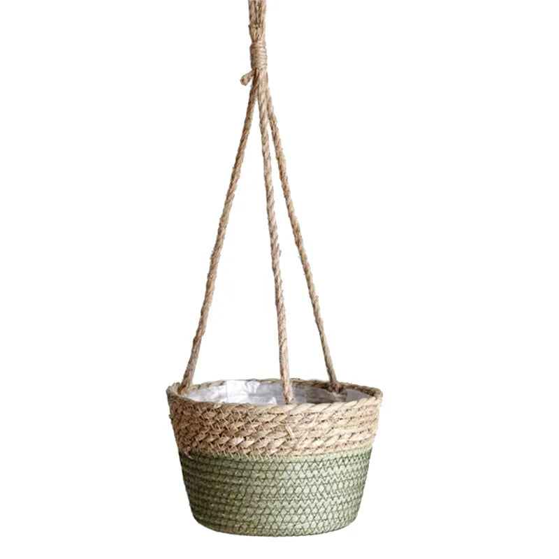 Woven Jute Hanging Planter Basket
