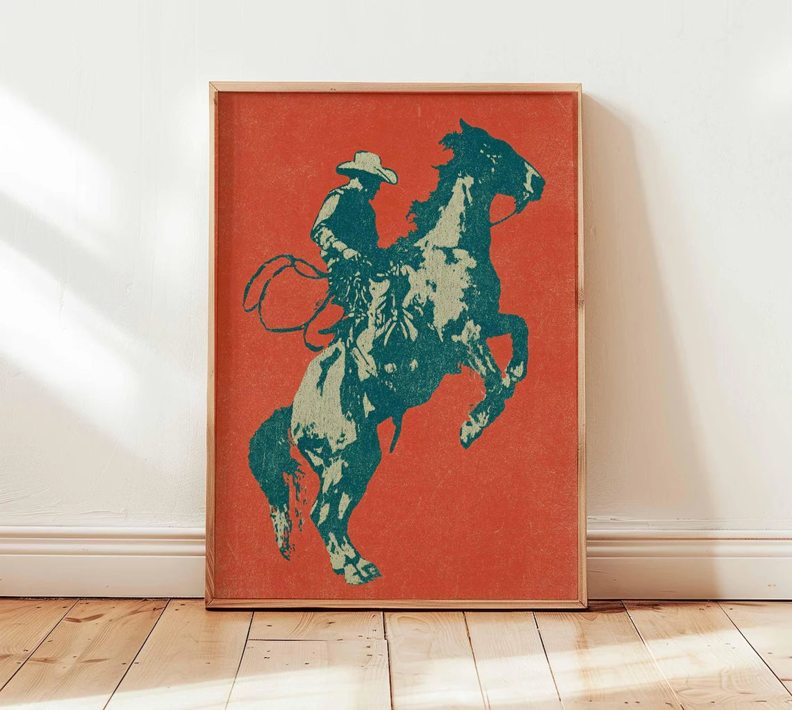 Cowboy Canvas Wall Art Print