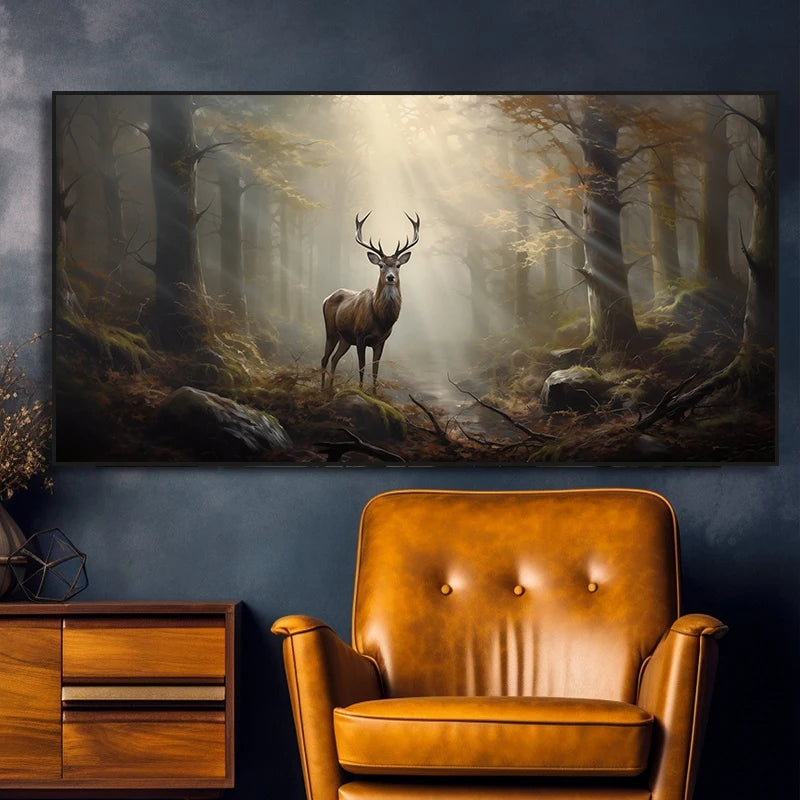Misty Forest Wildlife Canvas Print