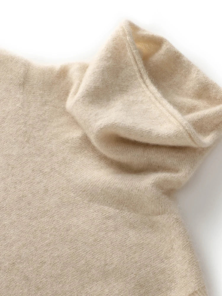 Women's 100% Merino Wool Turtleneck Sweater Vest