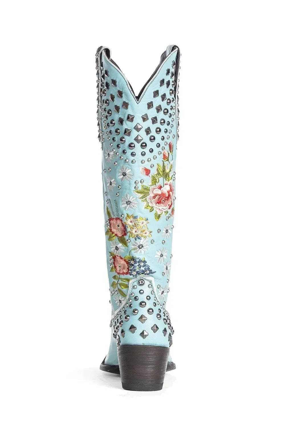 Floral Rivet Western Cowboy Boots