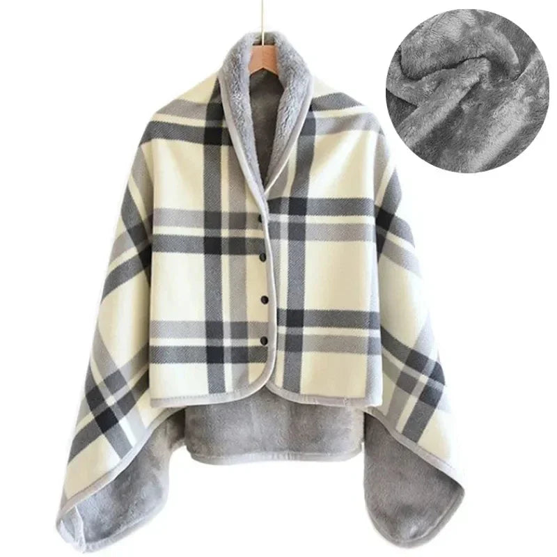 Plaid Wearable Blanket Shawl