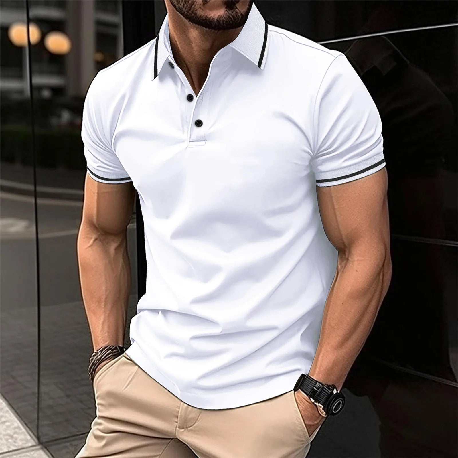 Men's Contrast Trim Polo Shirt