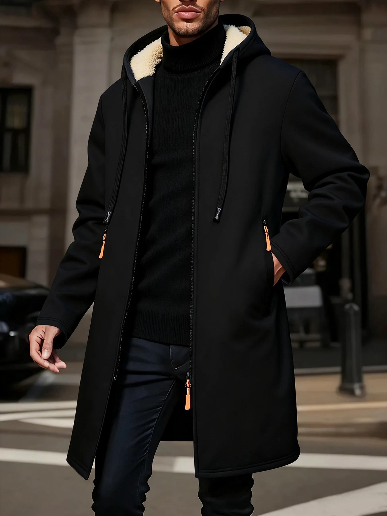 Men's Fleece-Lined Hooded Zip Jacket