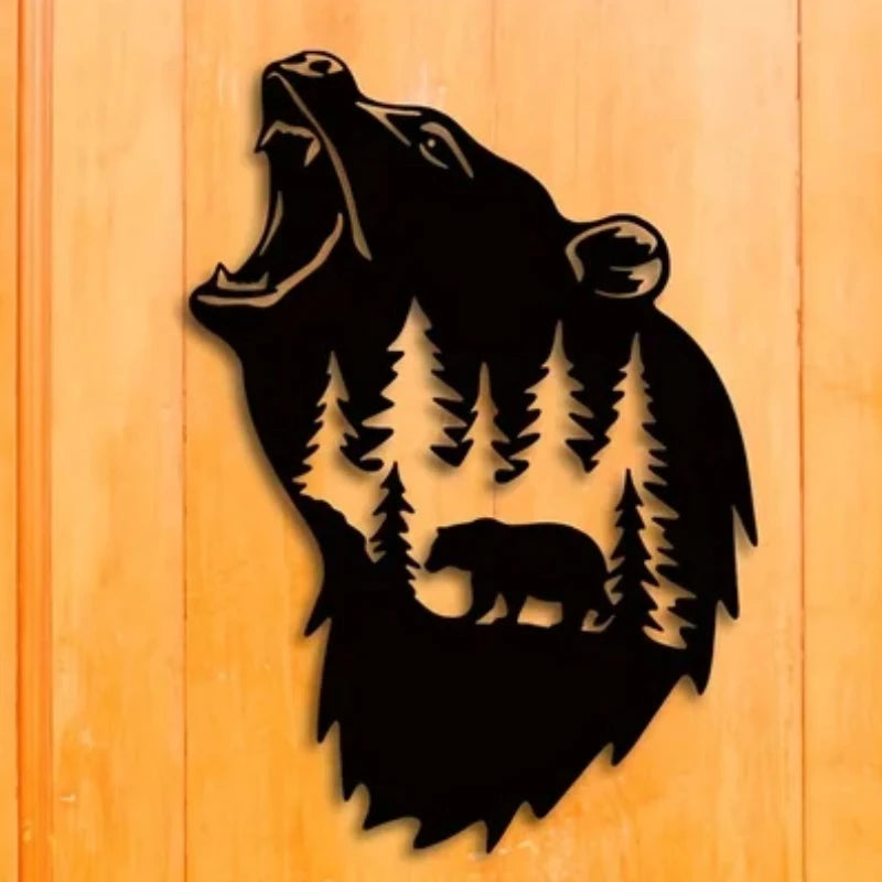 Roaring Bear Head Wall Art