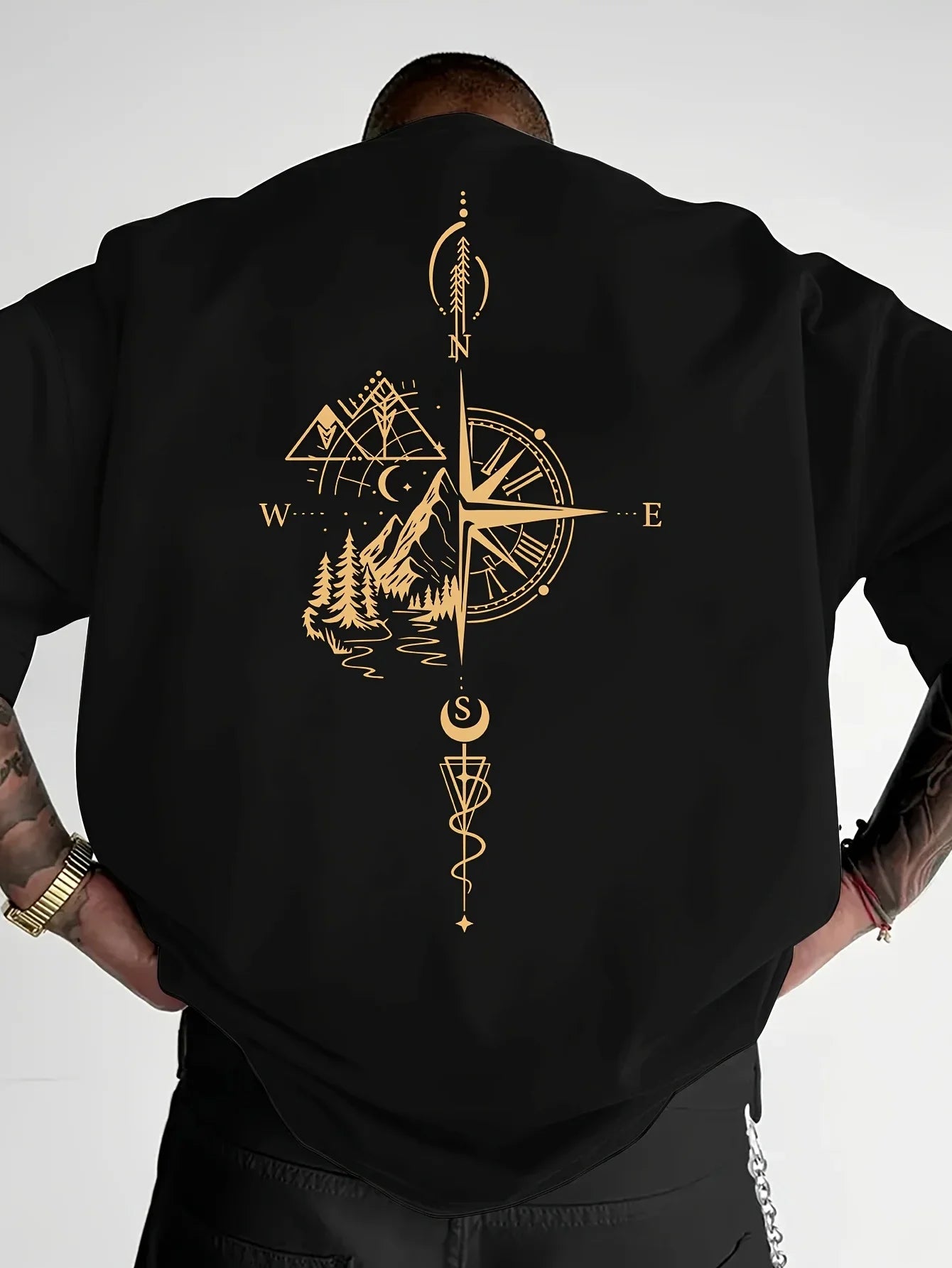 Compass Mountain Back Graphic T-Shirt