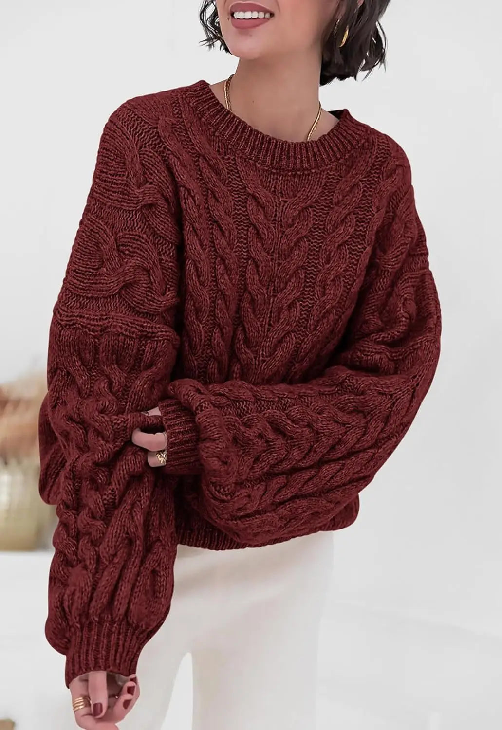 Women's Cable-Knit Pullover Sweater