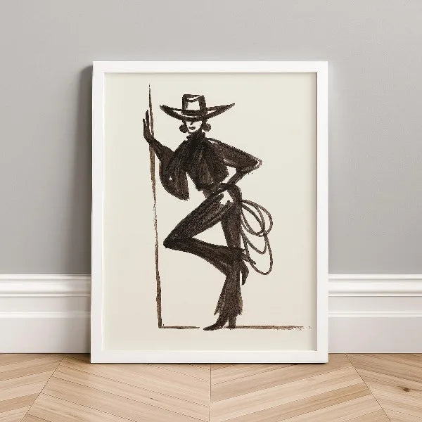 Western Cowgirl Canvas Wall Art Print