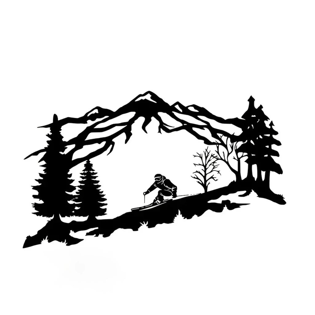 Mountain Skier Metal Wall Art