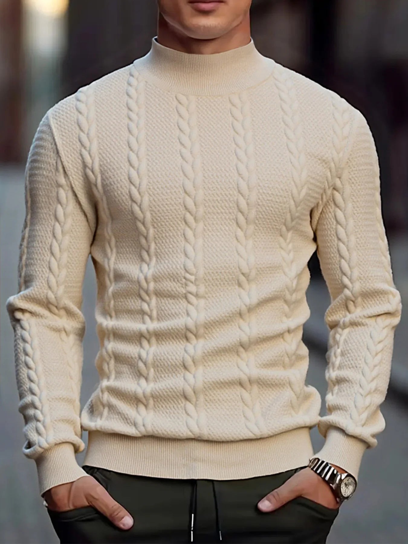 Men's Knitted Turtleneck Sweater