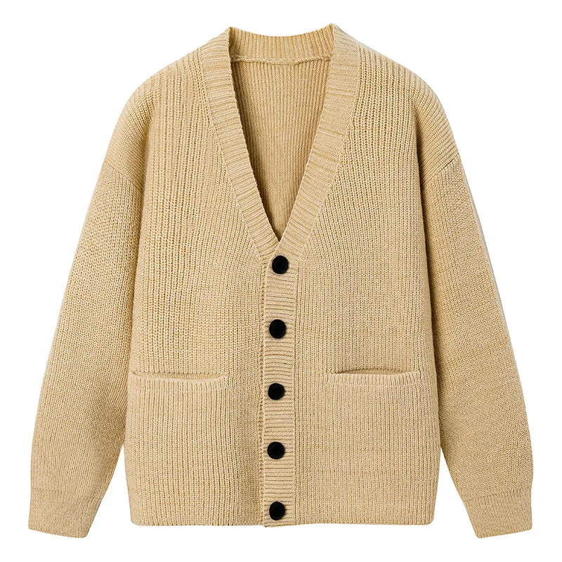 Men's V-Neck Button Knit Cardigan
