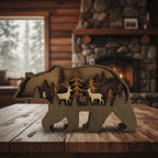 Meegan Mountain Wood Bear & Moose Accent