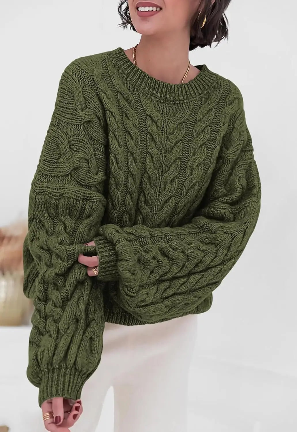 Women's Cable-Knit Pullover Sweater