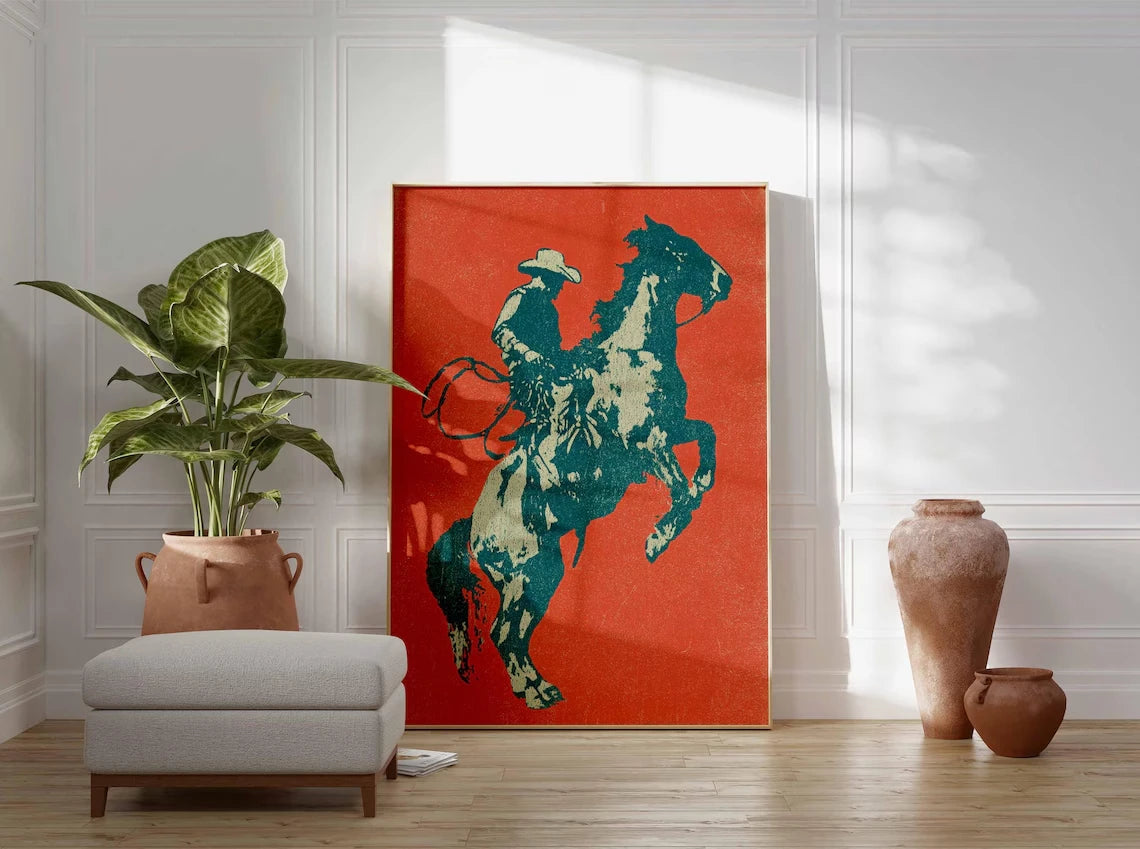 Cowboy Canvas Wall Art Print