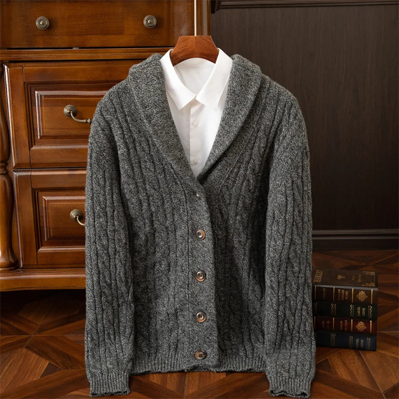Men's Cable-Knit Cashmere Cardigan
