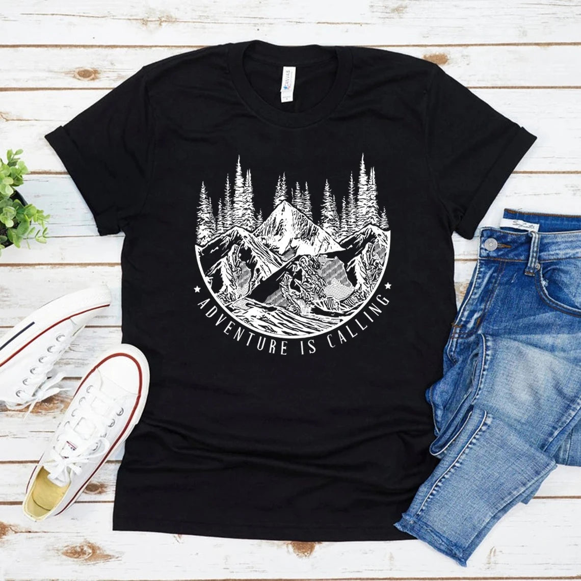 Adventure Is Calling Mountain Graphic Tee