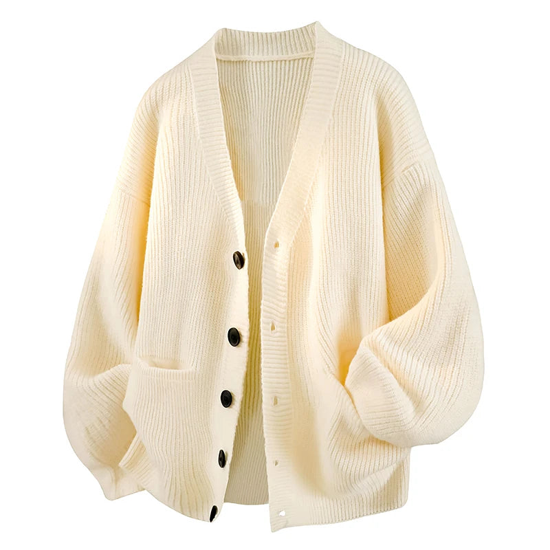 Men's V-Neck Button Knit Cardigan