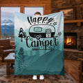 Happy Camper Flannel Throw Blanket