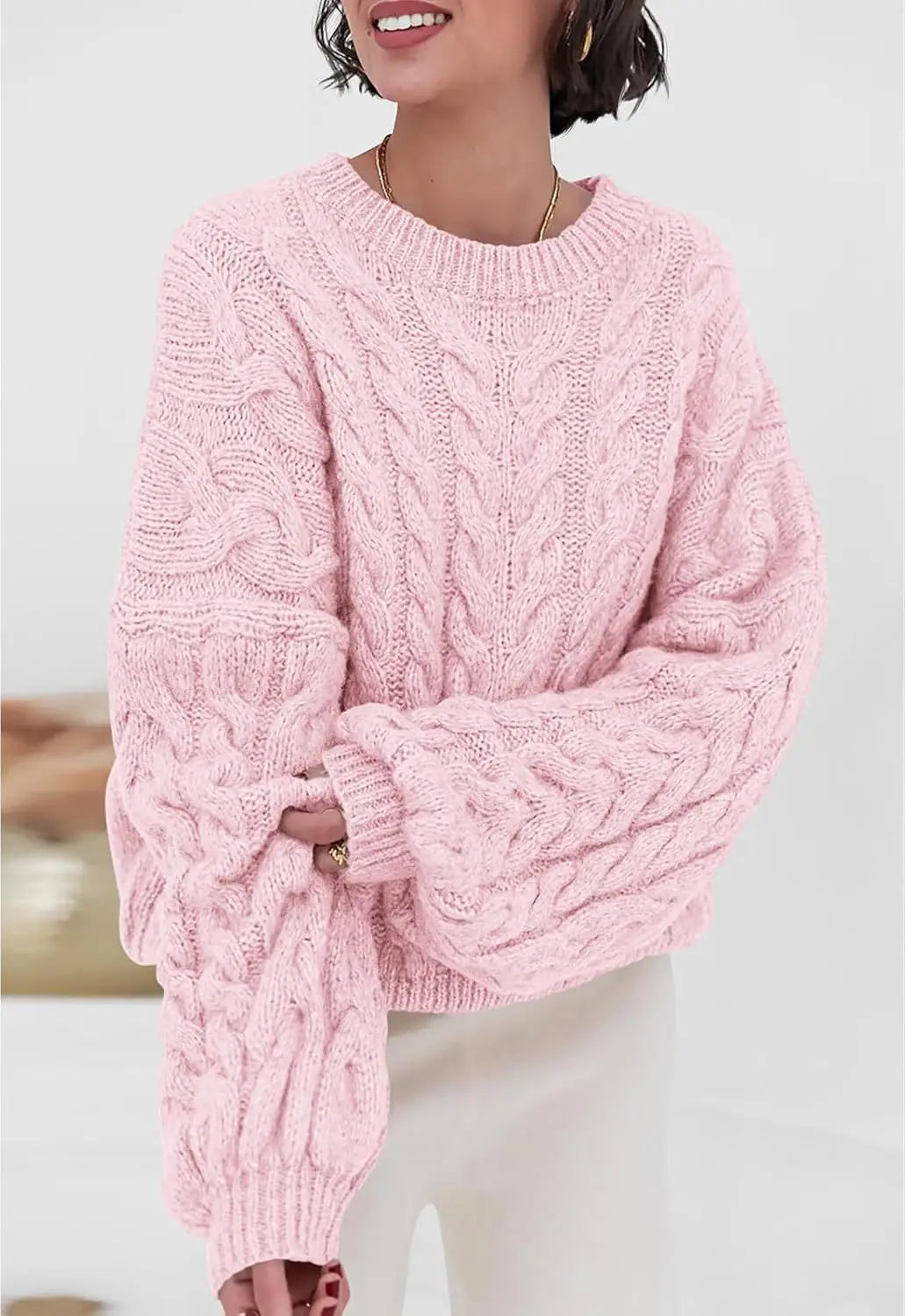 Women's Cable-Knit Pullover Sweater