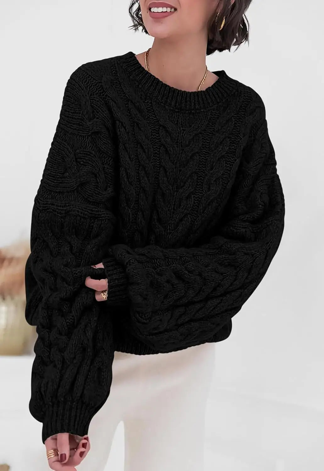 Women's Cable-Knit Pullover Sweater