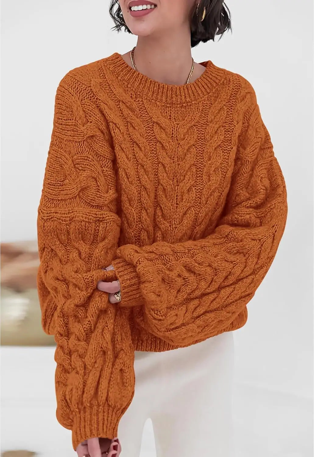 Women's Cable-Knit Pullover Sweater