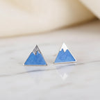Sterling Silver Snow Mountain Stud Earrings
