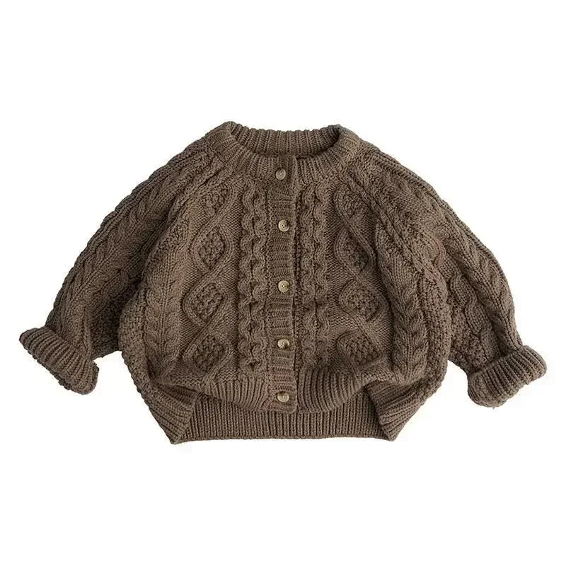 Kids' Cable-Knit Button Cardigan Sweater