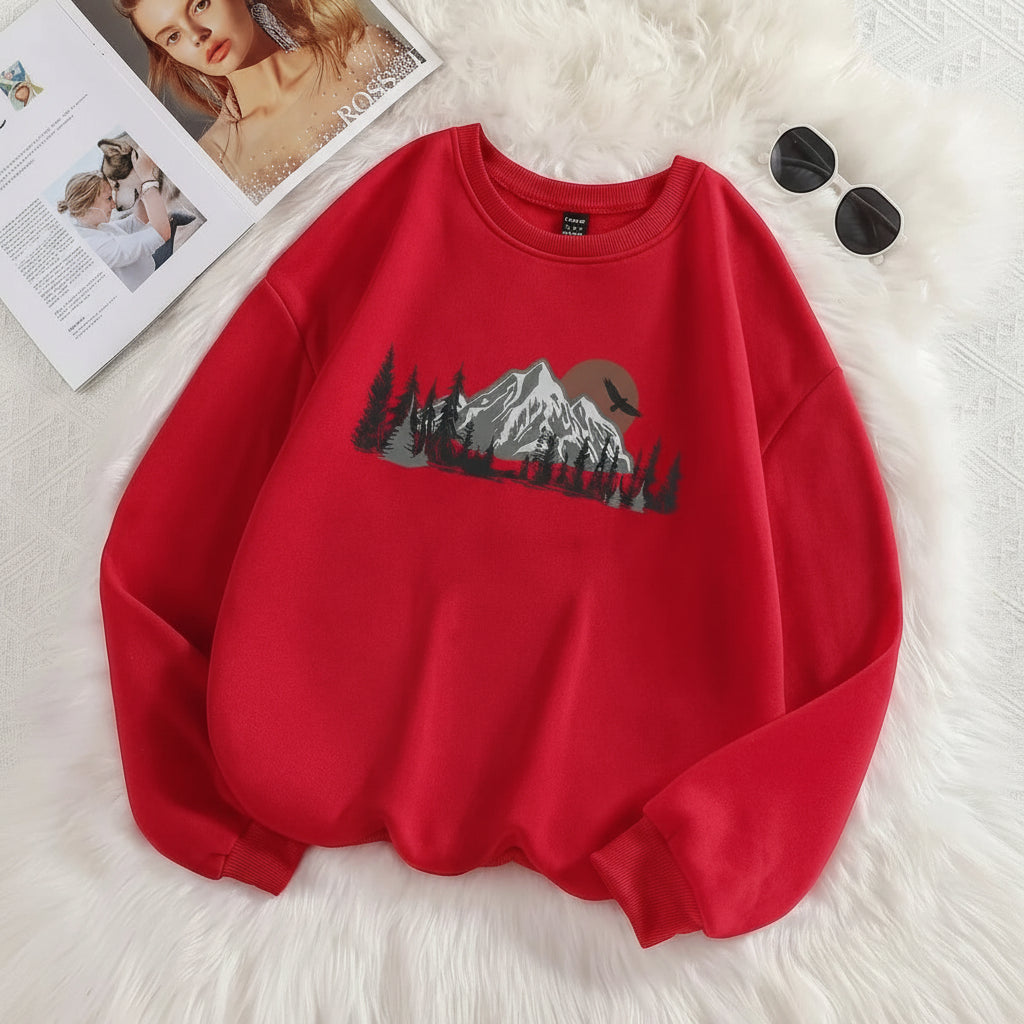 Women's Mountain Print Sweatshirt