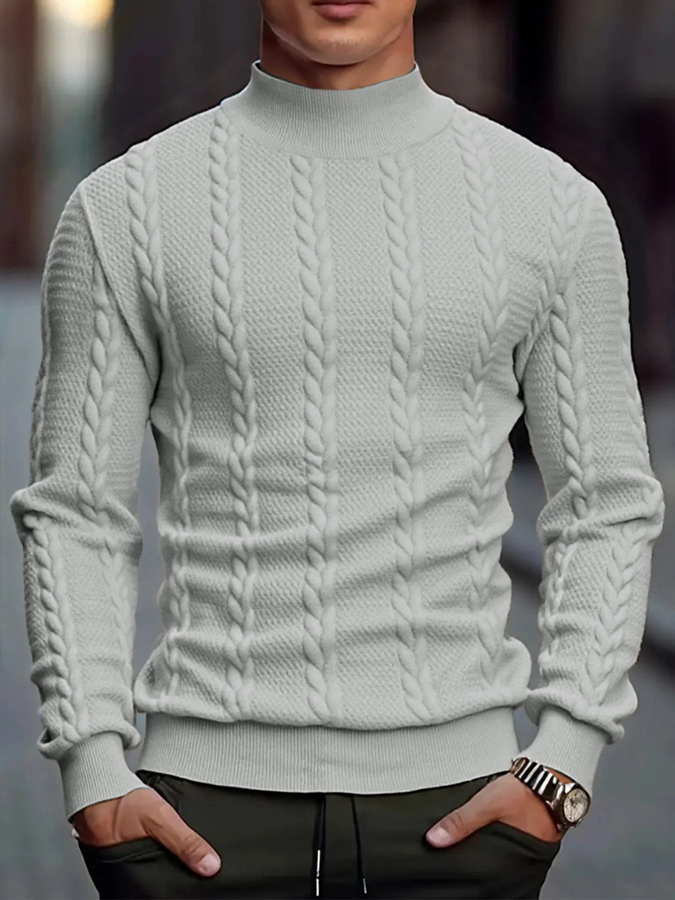 Men's Knitted Turtleneck Sweater