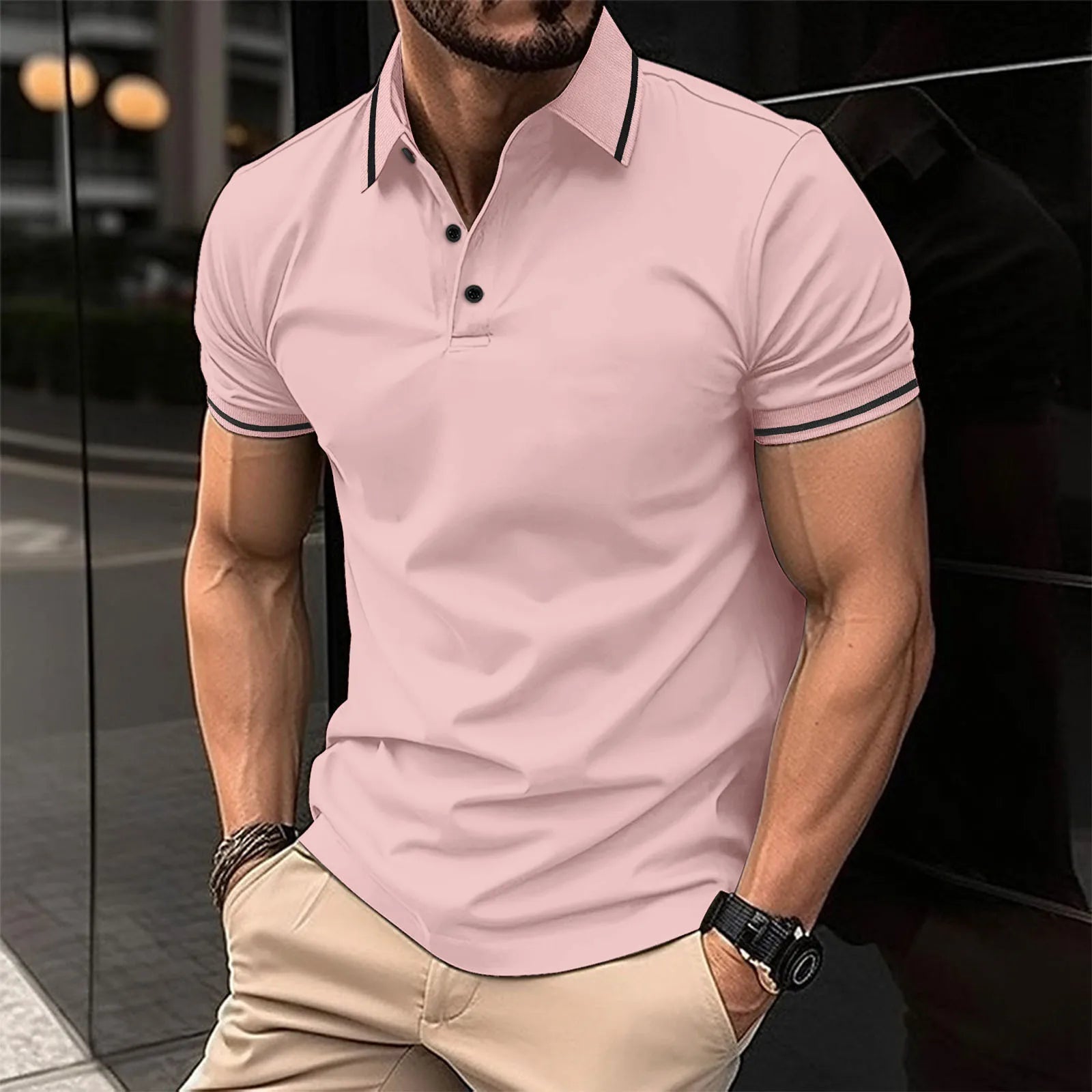 Men's Contrast Trim Polo Shirt