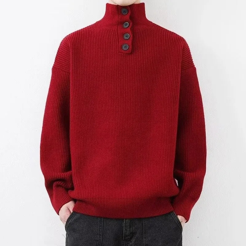 Men's Turtleneck Pullover Sweater | Thick Wool-Blend Winter Base Layer